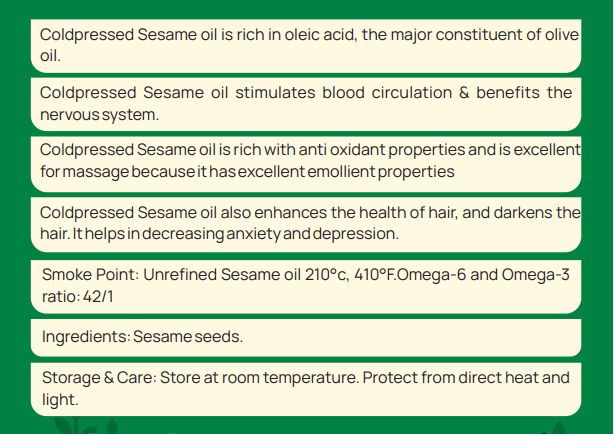 Sesame Cold Pressed Oil